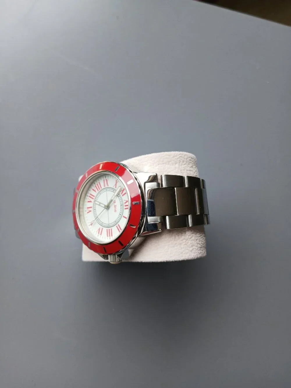 a line watch unisex red and steel